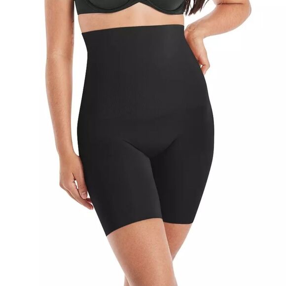 Maidenform Cool Comfort Firm Hi Waist Thigh Slimmer Shapewear 12622 Black NWT - Picture 2 of 16